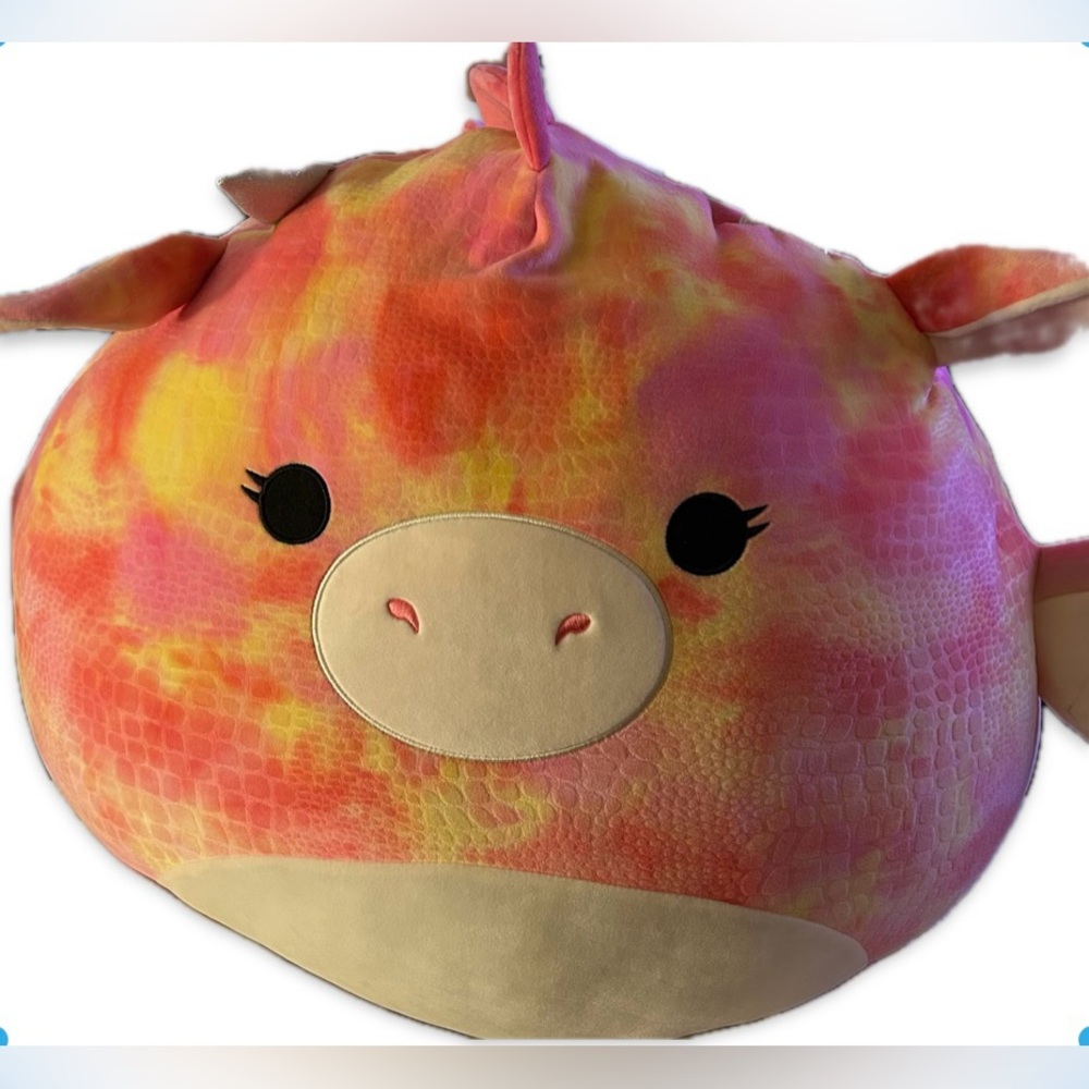24” Celestina Dragon Squishmallows Plush Textured Pink Pastel